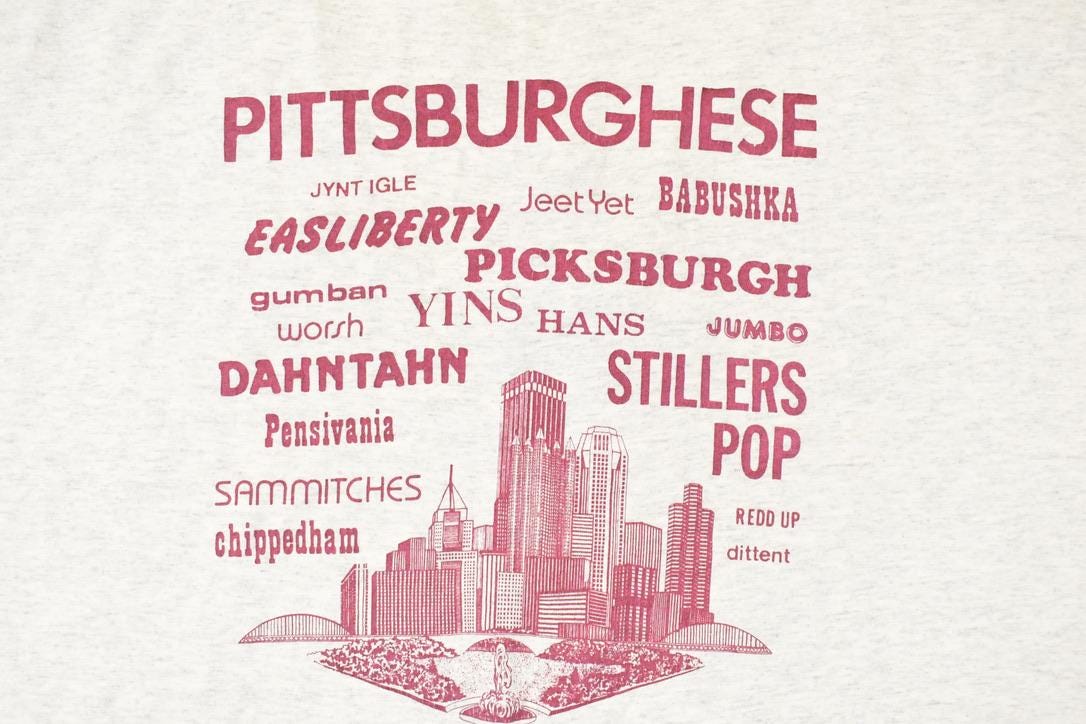 Vintage 1990s Pittsburghese Souvenir Travel T-Shirt Men's XXL / Destination Shirt / 90s Single Stitch Graphic Tee / Made in USA from propervintagecanada