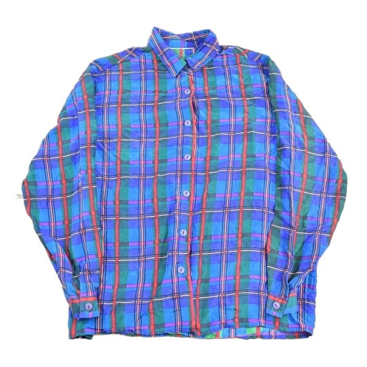 Vintage 1990s Plaid Button Up Shirt Men's Medium from propervintagecanada