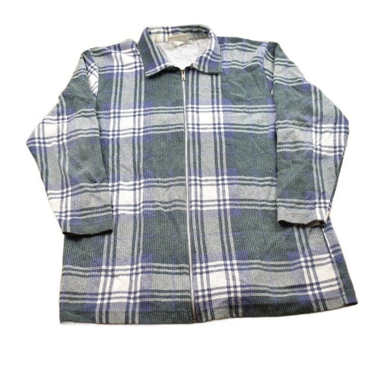 Vintage 1990s Plaid Flannel Zip Up Shirt from propervintagecanada