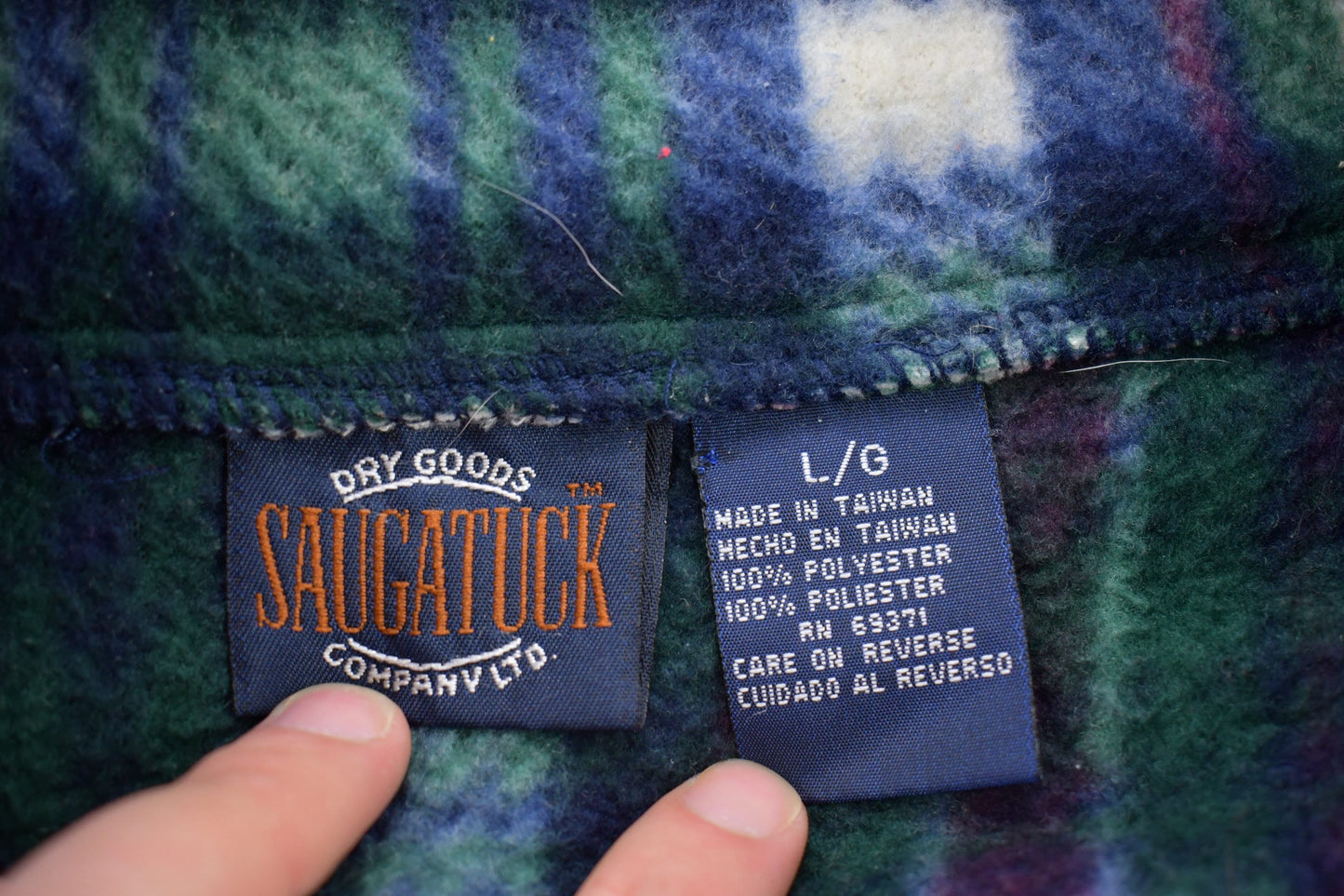 Vintage 1990s Plaid Fleece Quarter Zip Sweater Men's Large from propervintagecanada