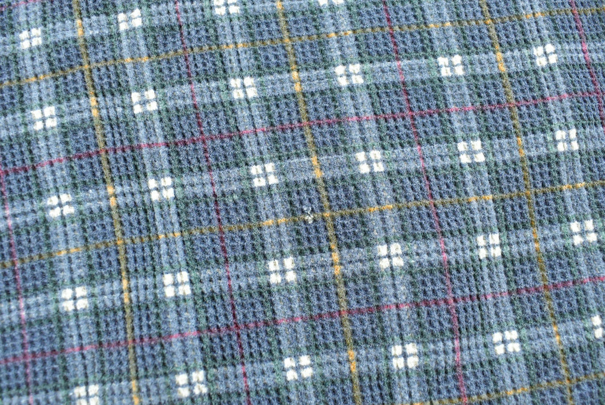 Vintage 1990s Plaid Henley Long Sleeve Thermal Shirt Men's L from propervintagecanada