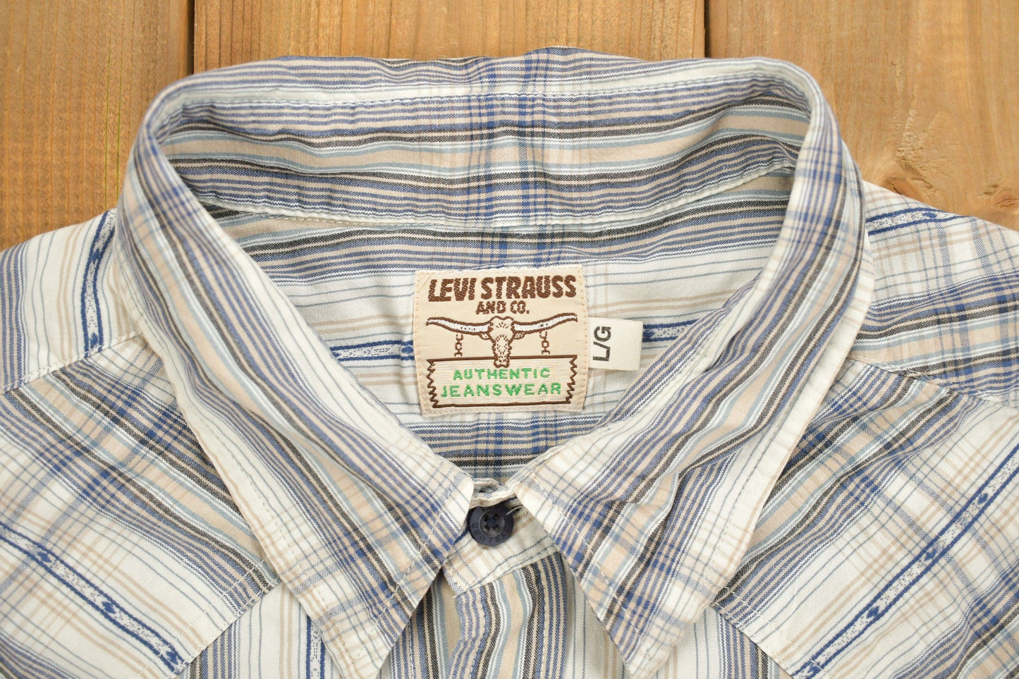 Vintage 1990s Plains Plaid Western Button Up Shirt Men's Medium from propervintagecanada