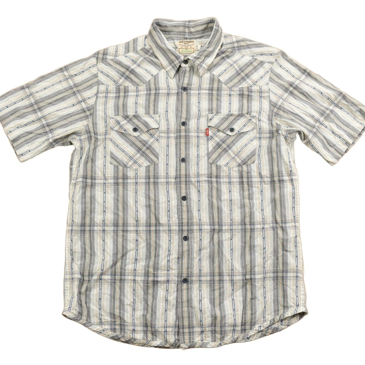 Vintage 1990s Plains Plaid Western Button Up Shirt Men's Medium from propervintagecanada