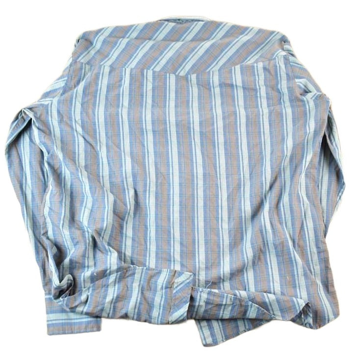 Vintage 1990s Plainsman For The Tall Man Striped Button Up Shirt Mens XL from propervintagecanada
