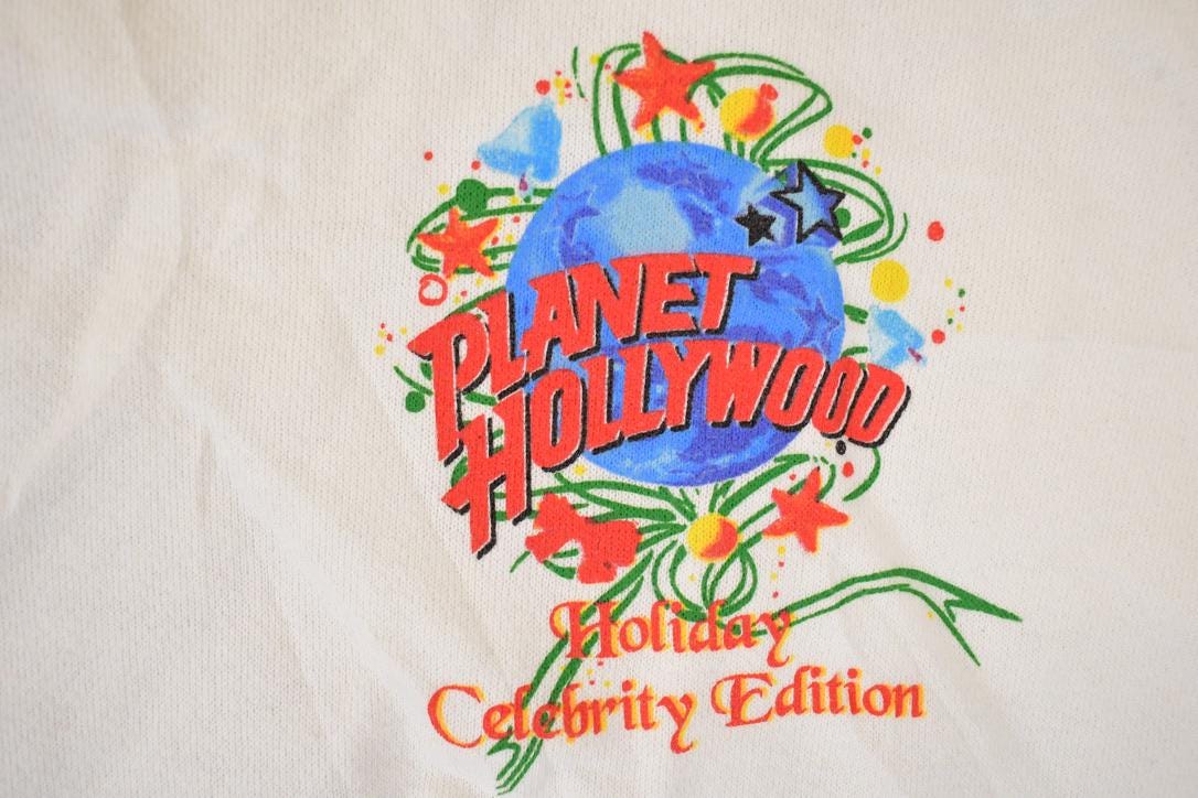 Vintage 1990s Planet Hollywood Arnold Schwarzenegger Graphic Print Christmas Tree Crewneck Sweatshirt Mens XL from propervintagecanada