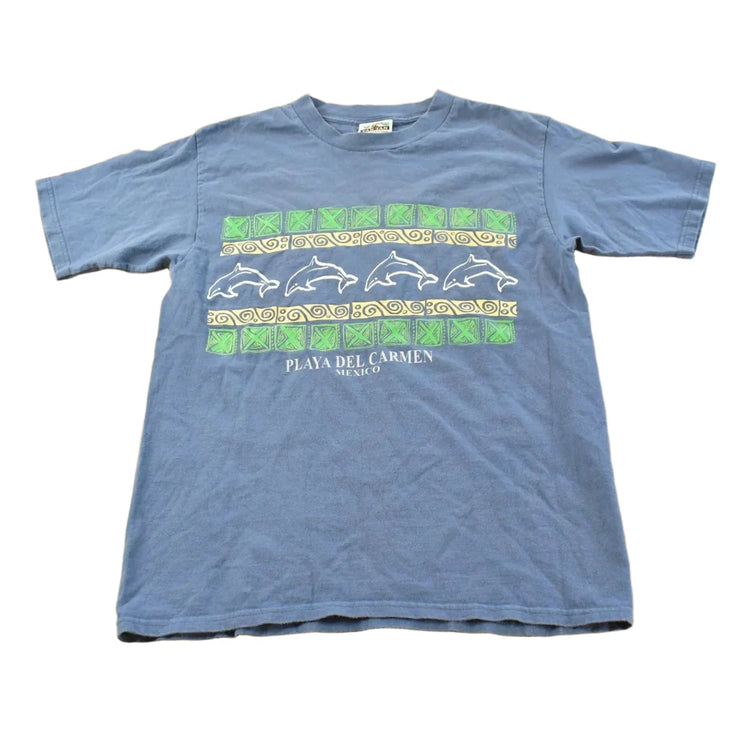 Vintage 1990s Playa Del Carmen Mexico Dolphins Souvenir T-Shirt Mens S from propervintagecanada