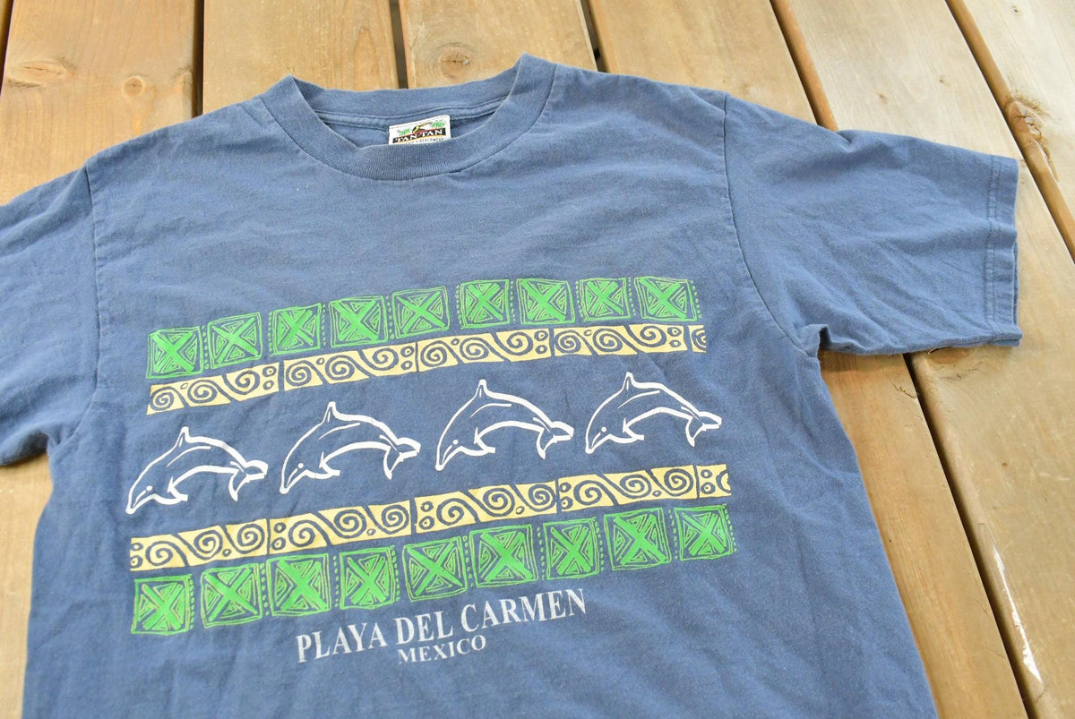 Vintage 1990s Playa Del Carmen Mexico Dolphins Souvenir T-Shirt Mens S from propervintagecanada