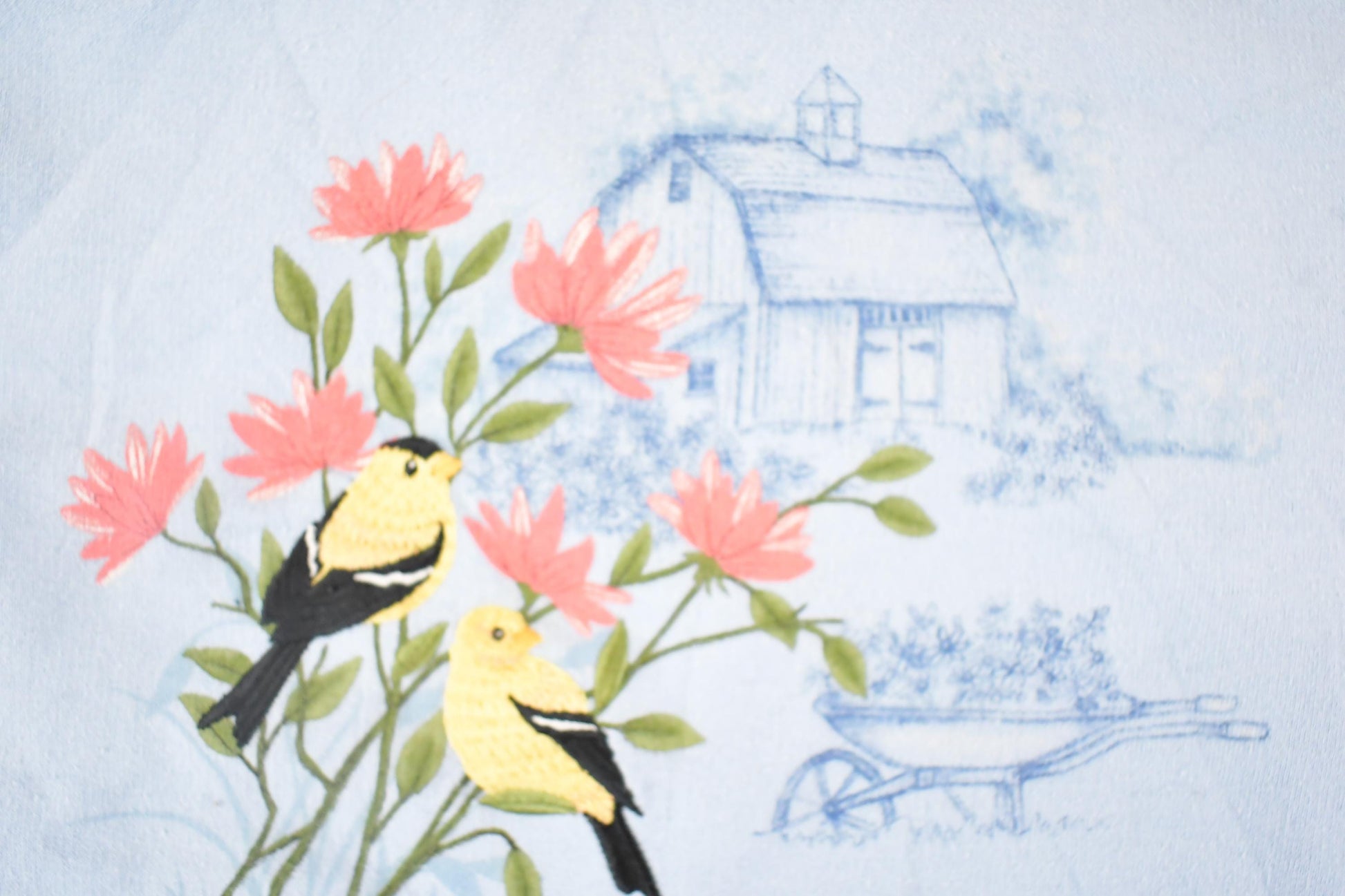 Vintage 1990s Pleasant Shade Cute Birds Double Collar Souvenir Farm Crewneck Sweatshirt Women's XL from propervintagecanada