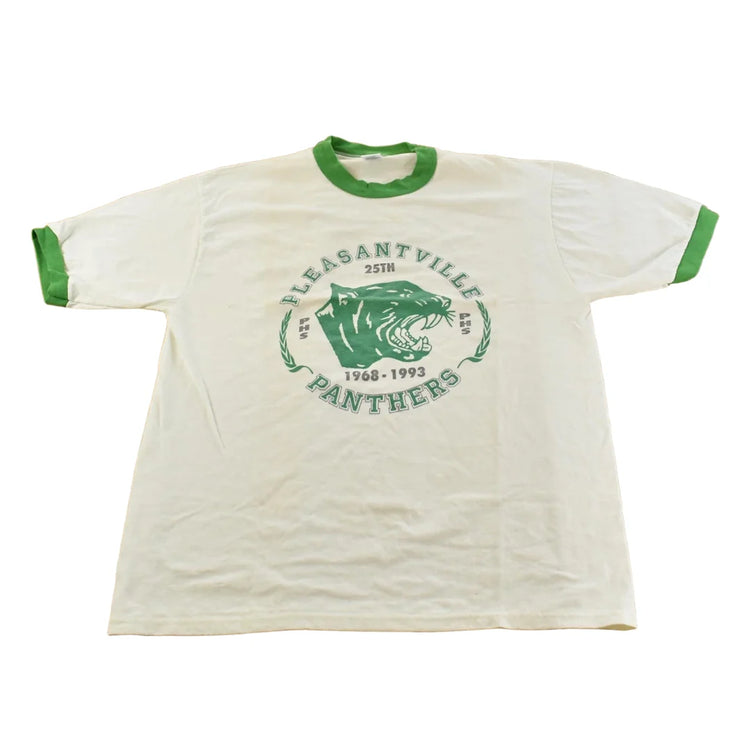 Vintage 1990s Pleasantville Panthers Collegiate Ringer T-Shirt Men's XL from propervintagecanada