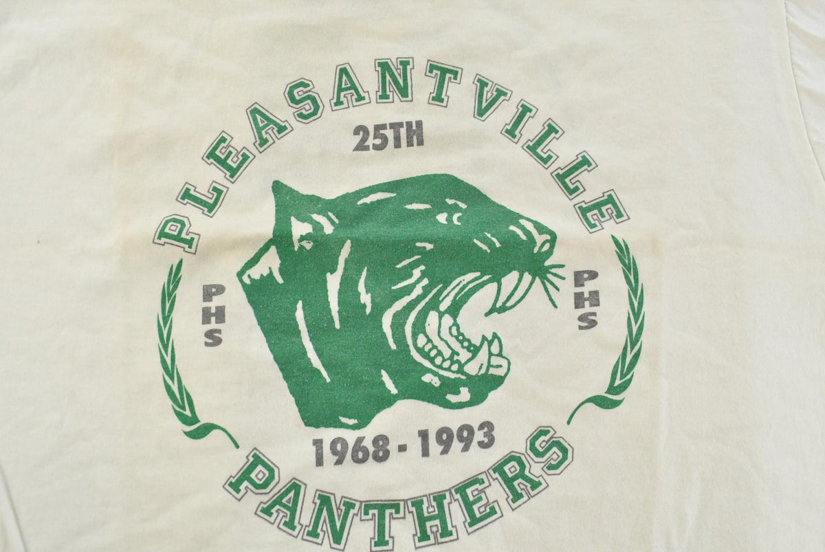 Vintage 1990s Pleasantville Panthers Collegiate Ringer T-Shirt Men's XL from propervintagecanada