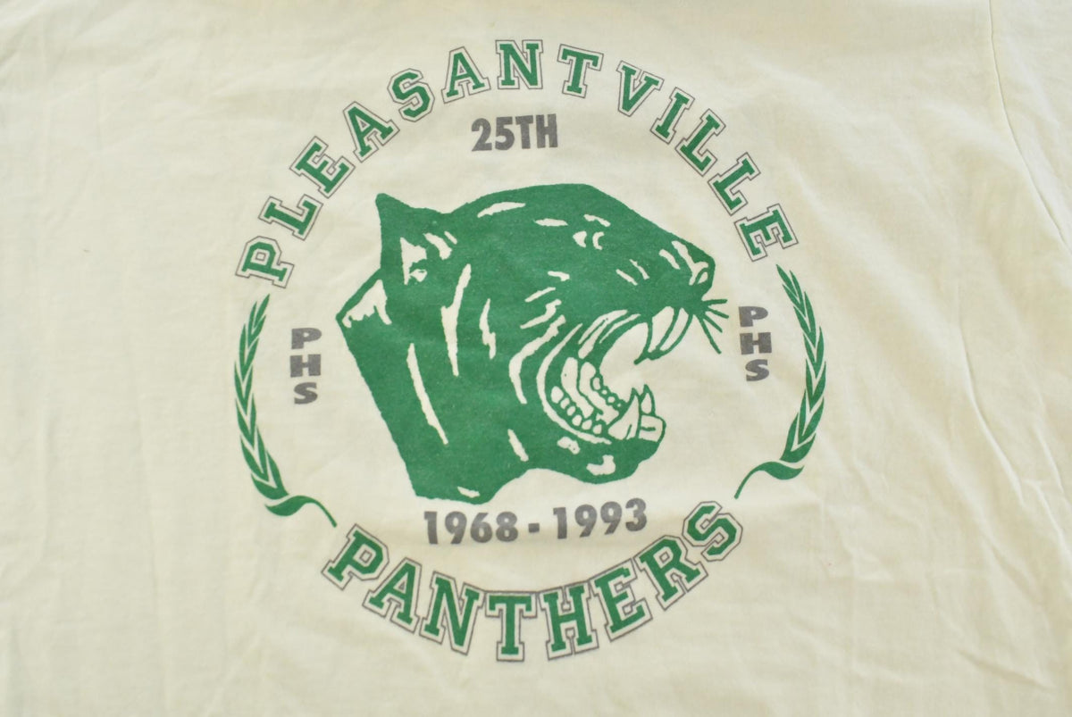 Vintage 1990s Pleasantville Panthers Collegiate Ringer T-Shirt Men's XL from propervintagecanada