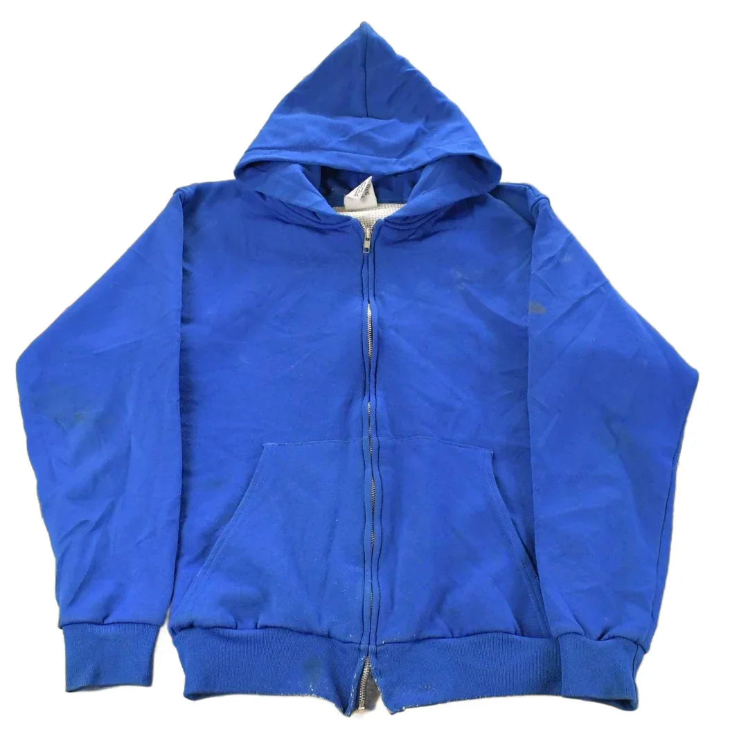 Vintage 1990s Pluma Blank Thermal Lined Full Zip Hoodie Men's Medium from propervintagecanada