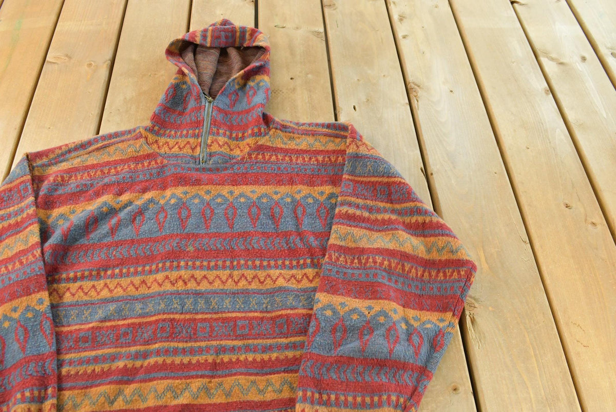 Vintage 1990s Point Zero Aztec Fleece Sweatshirt Hoodie Men's Large from propervintagecanada
