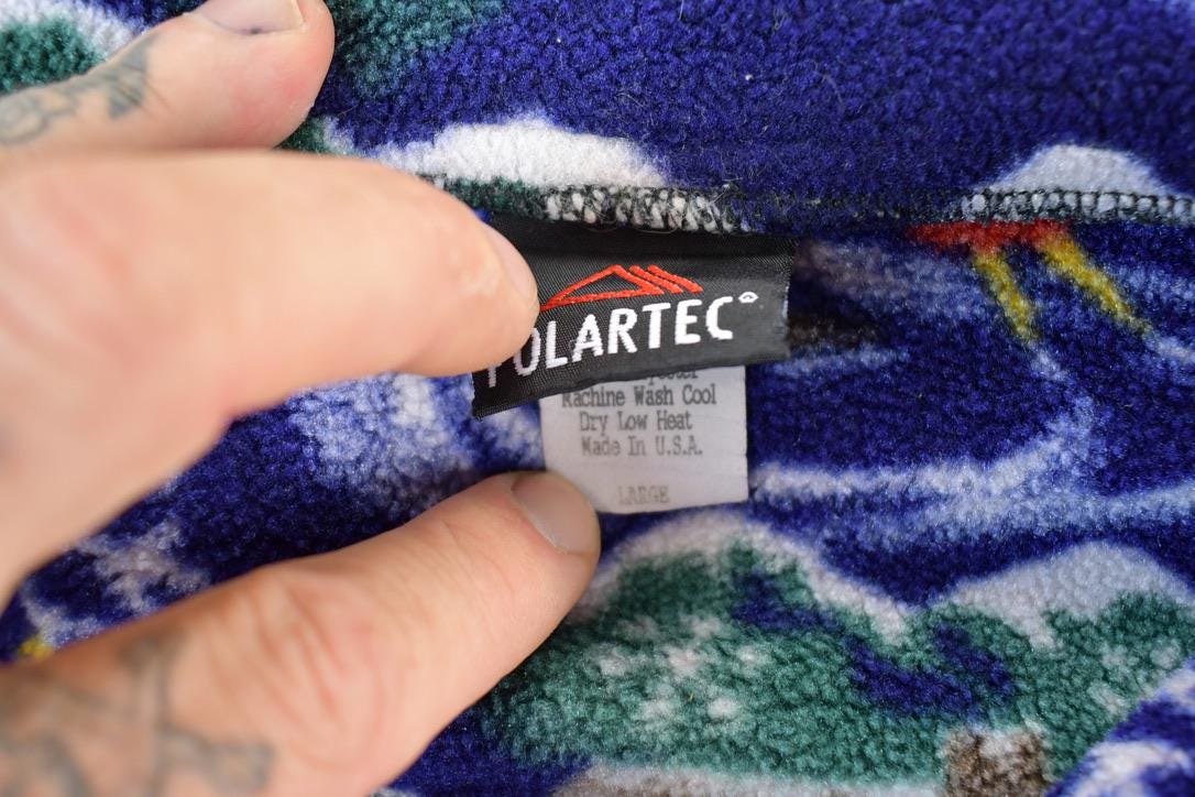 Vintage 1990s Polartec Fleece Outdoorsman Sweater Youth L from propervintagecanada