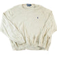 Vintage 1990s Polo By Ralph Lauren 100% Pima Cotton Knit Tan Crewneck Sweater Men's XL from propervintagecanada