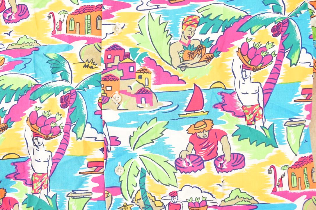Vintage 1990s Polo By Ralph Lauren Abstract Hawaiian Button Up Shirt Men's L / Funky Crazy Pattern / Preppy Style / Boxy Fit from propervintagecanada