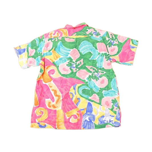 Vintage 1990s Polo By Ralph Lauren Abstract Hawaiian Button Up Shirt Men's L / Funky Crazy Pattern / Preppy Style / Boxy Fit from propervintagecanada