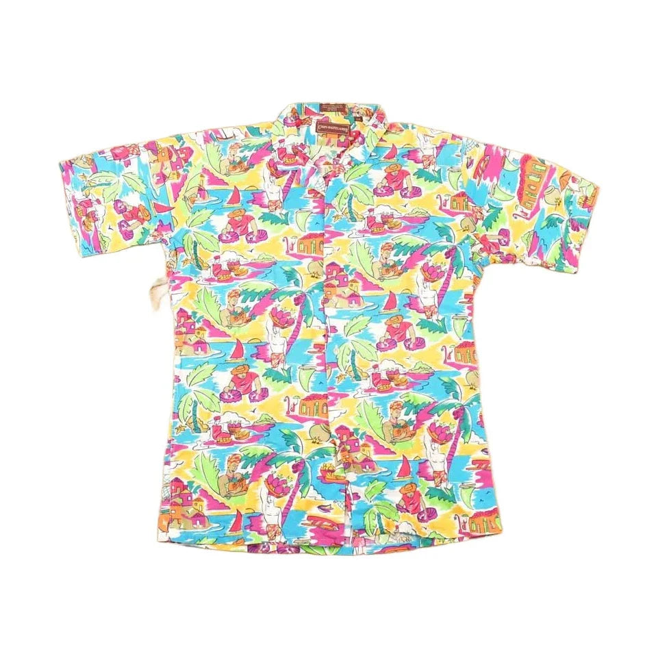 Vintage 1990s Polo By Ralph Lauren Abstract Hawaiian Button Up Shirt Men's L / Funky Crazy Pattern / Preppy Style / Boxy Fit from propervintagecanada