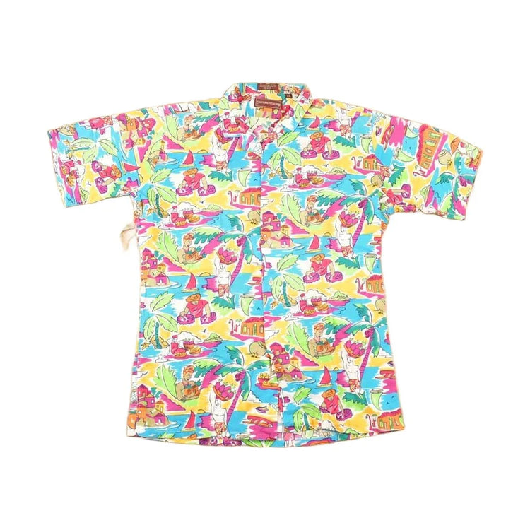 Vintage 1990s Polo By Ralph Lauren Abstract Hawaiian Button Up Shirt Men's L / Funky Crazy Pattern / Preppy Style / Boxy Fit from propervintagecanada