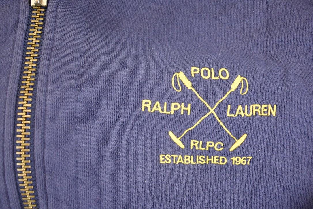 Vintage 1990s Polo By Ralph Lauren Big Three Full Zip Hoodie Souvenir Sweatshirt Mens L from propervintagecanada