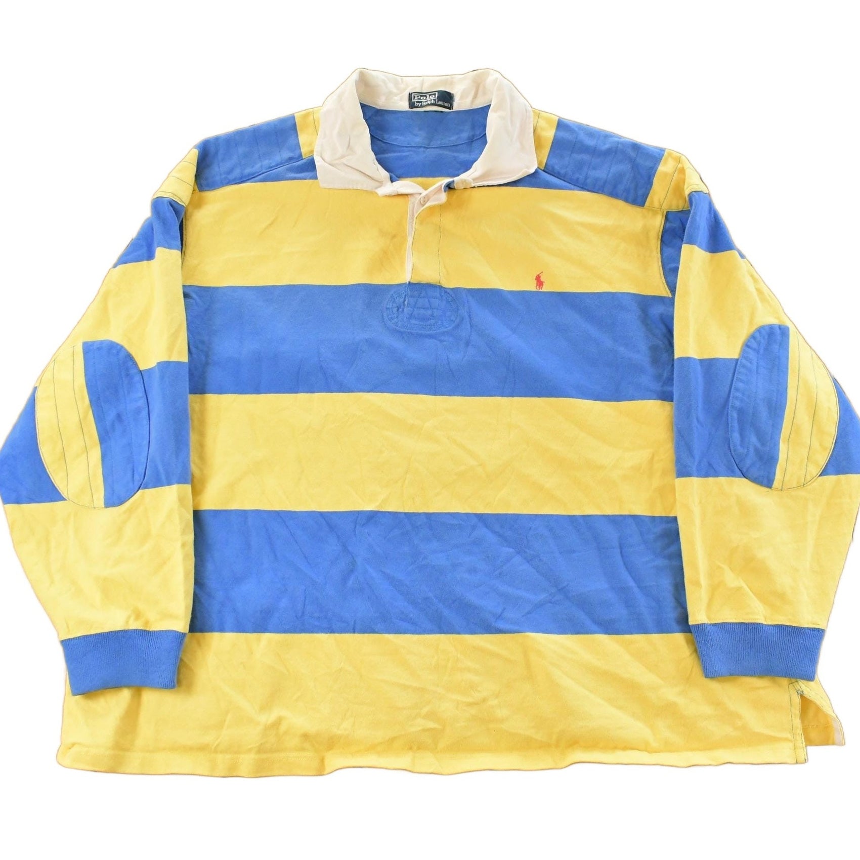 Vintage 1990s Polo By Ralph Lauren Button Up Rugby Shirt Mens 2XL / Preppy Button Up / Quarter Button Dress Shirt from propervintagecanada