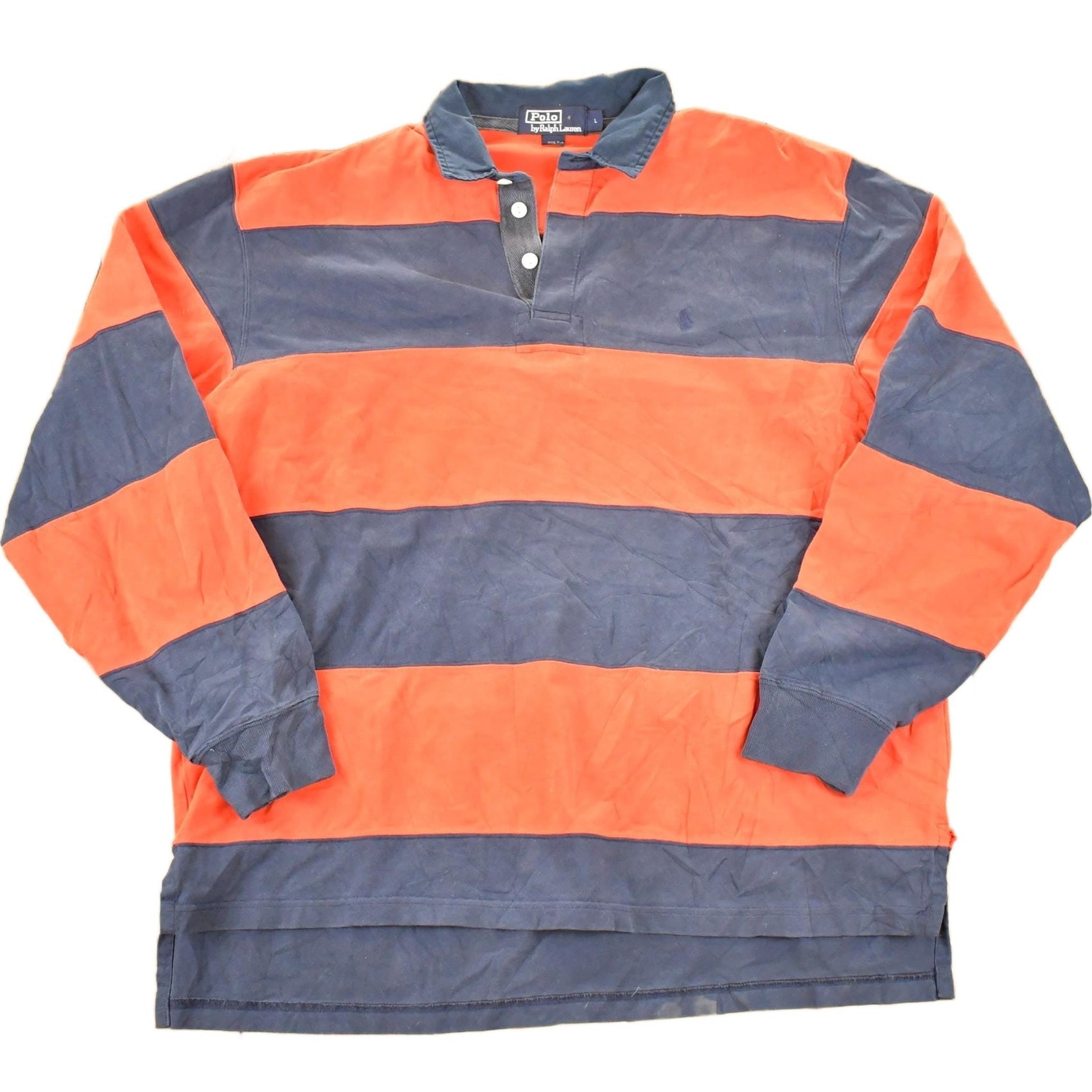 Vintage 1990s Polo By Ralph Lauren Button Up Rugby Shirt Mens M / Preppy Button Up / Quarter Button Dress Shirt from propervintagecanada