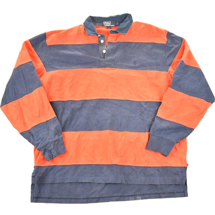 Vintage 1990s Polo By Ralph Lauren Button Up Rugby Shirt Mens M / Preppy Button Up / Quarter Button Dress Shirt from propervintagecanada