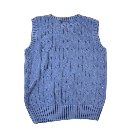 Vintage 1990s Polo By Ralph Lauren Cable Knit Crewneck Sweater Vest Youth S from propervintagecanada