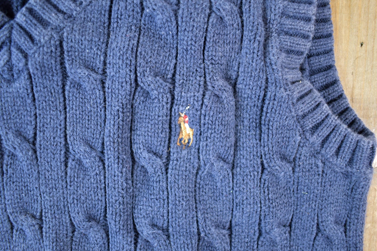 Vintage 1990s Polo By Ralph Lauren Cable Knit Crewneck Sweater Vest Youth S from propervintagecanada
