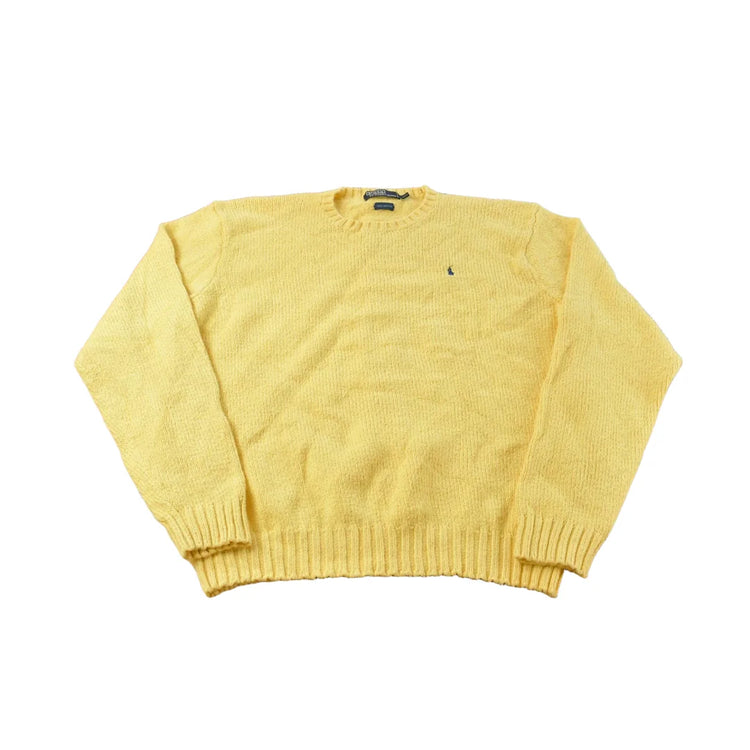 Vintage 1990s Polo By Ralph Lauren Chunky Knit Crewneck Sweater Mens XL from propervintagecanada