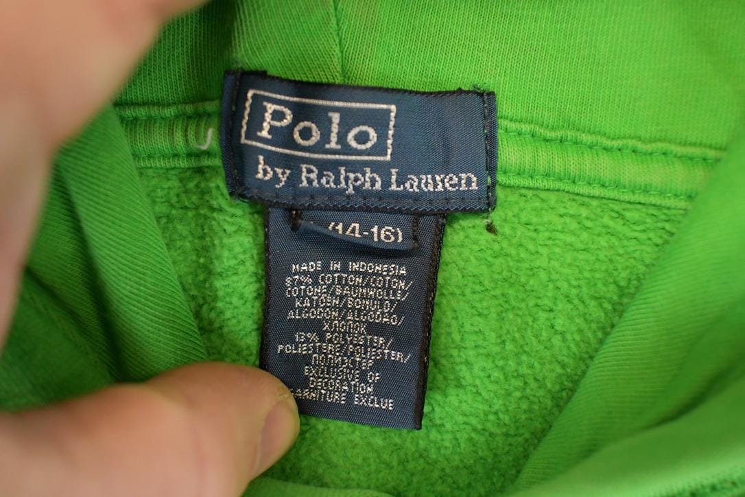 Vintage 1990s Polo By Ralph Lauren Embroidered Hoodie Sweatshirt Youth L from propervintagecanada
