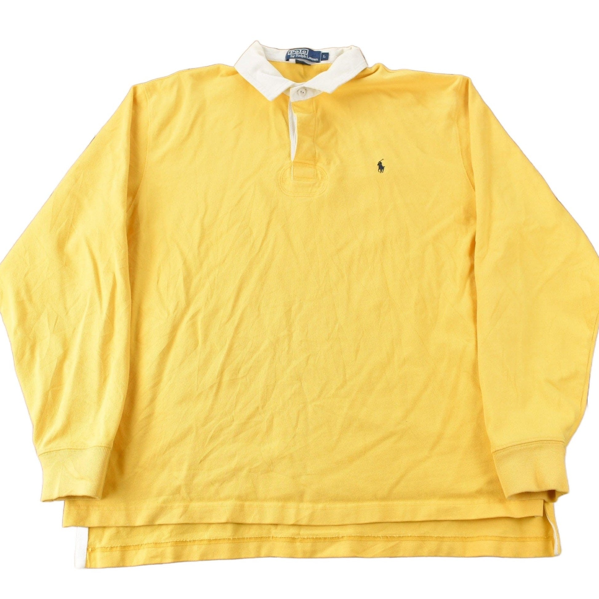 Vintage 1990s Polo By Ralph Lauren Embroidered Small Pony Rugby Sweater from propervintagecanada