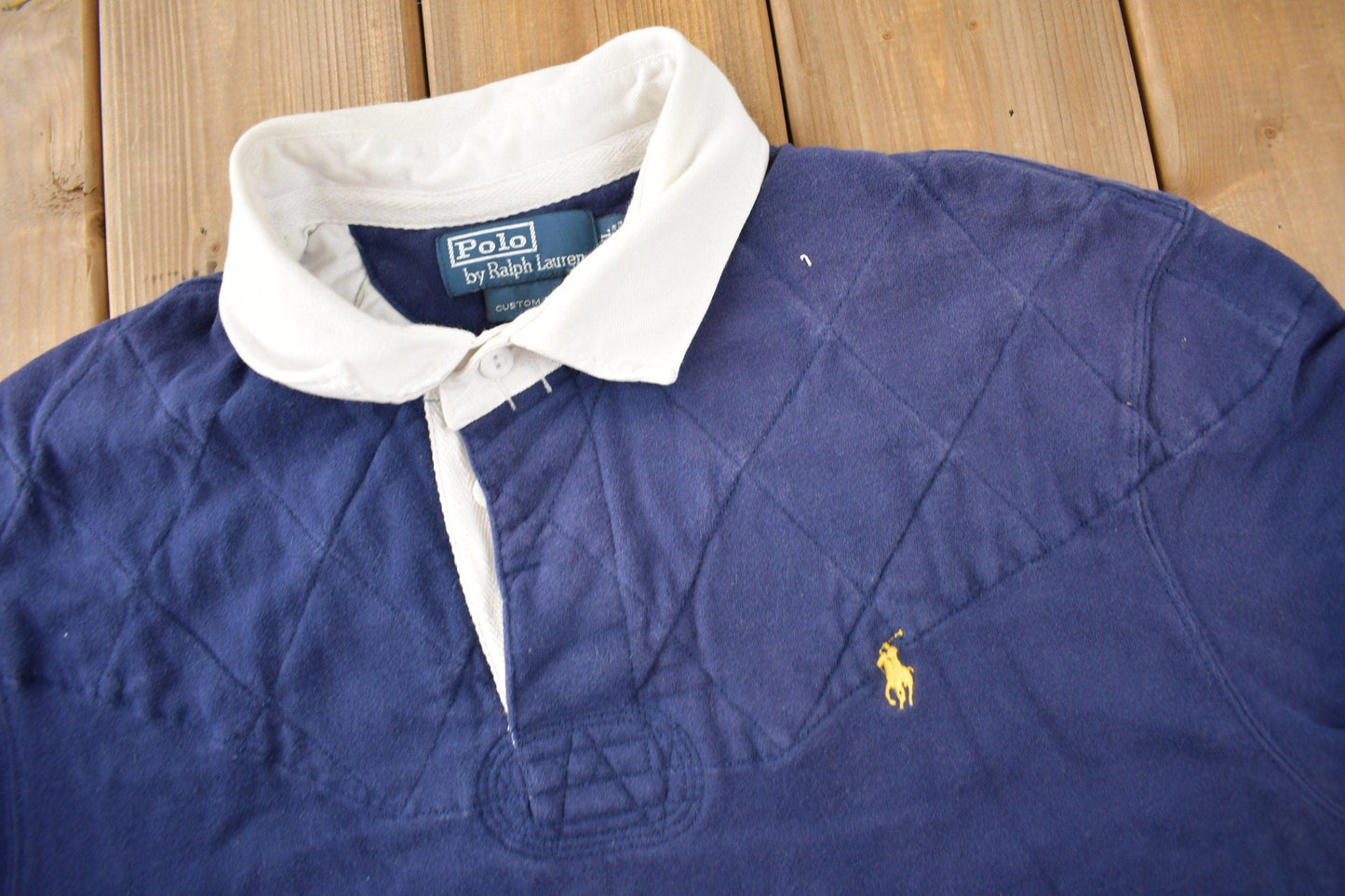 Vintage 1990s Polo By Ralph Lauren Embroidered Small Pony Rugby Sweater Size XL from propervintagecanada