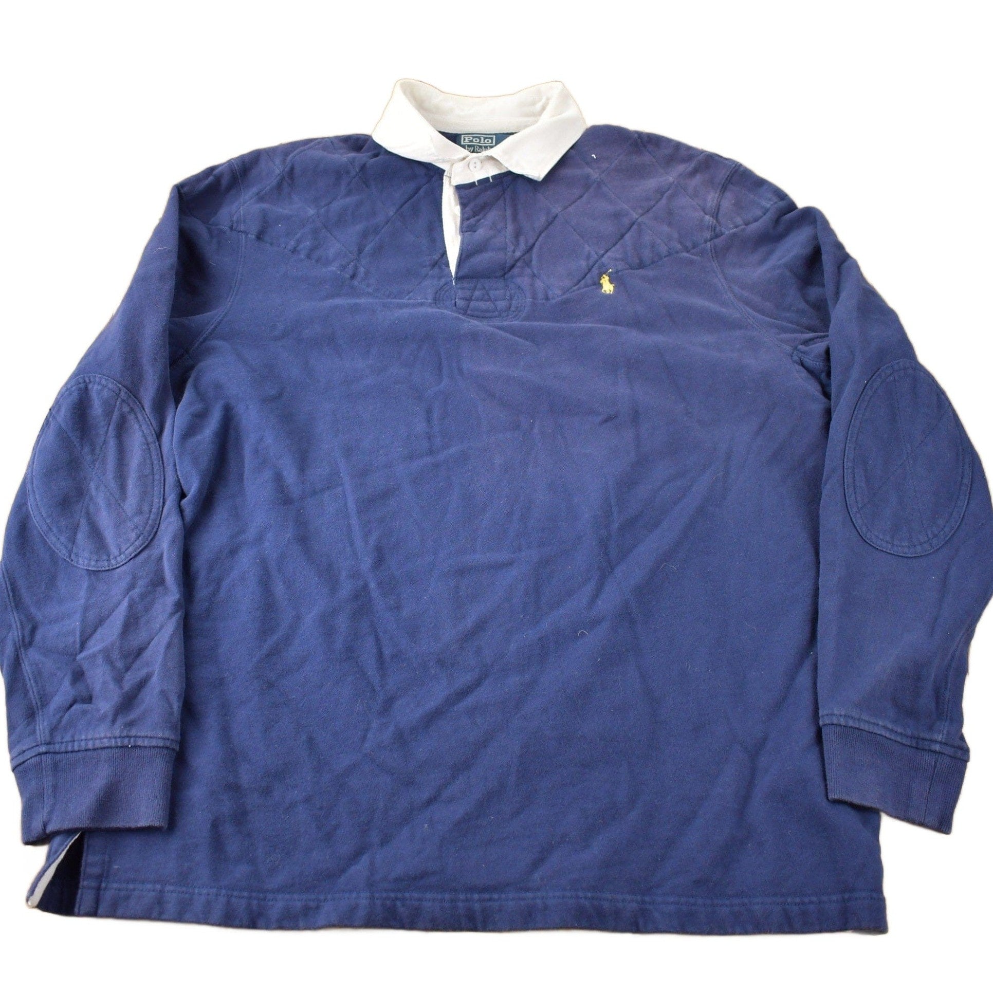 Vintage 1990s Polo By Ralph Lauren Embroidered Small Pony Rugby Sweater Size XL from propervintagecanada