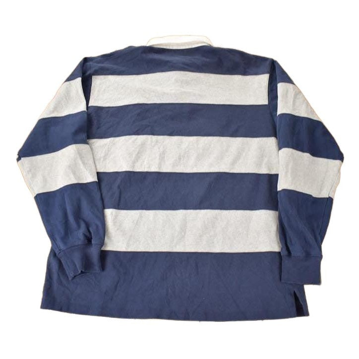 Vintage 1990s Polo By Ralph Lauren Embroidered Small Pony Striped Rugby Sweater Men's M from propervintagecanada