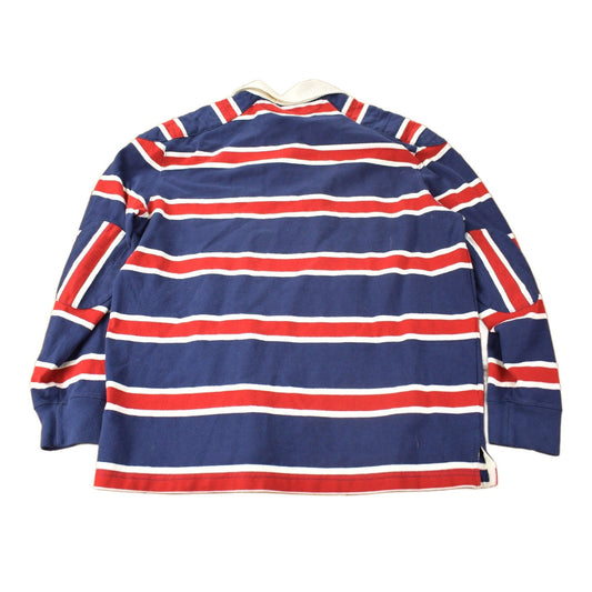 Vintage 1990s Polo By Ralph Lauren Embroidered Small Pony Striped Rugby Sweater Size Large from propervintagecanada