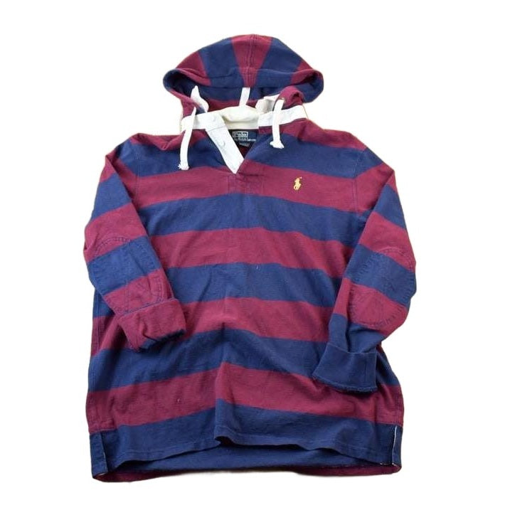 Vintage 1990s Polo By Ralph Lauren Hooded Rugby Button Up Shirt from propervintagecanada