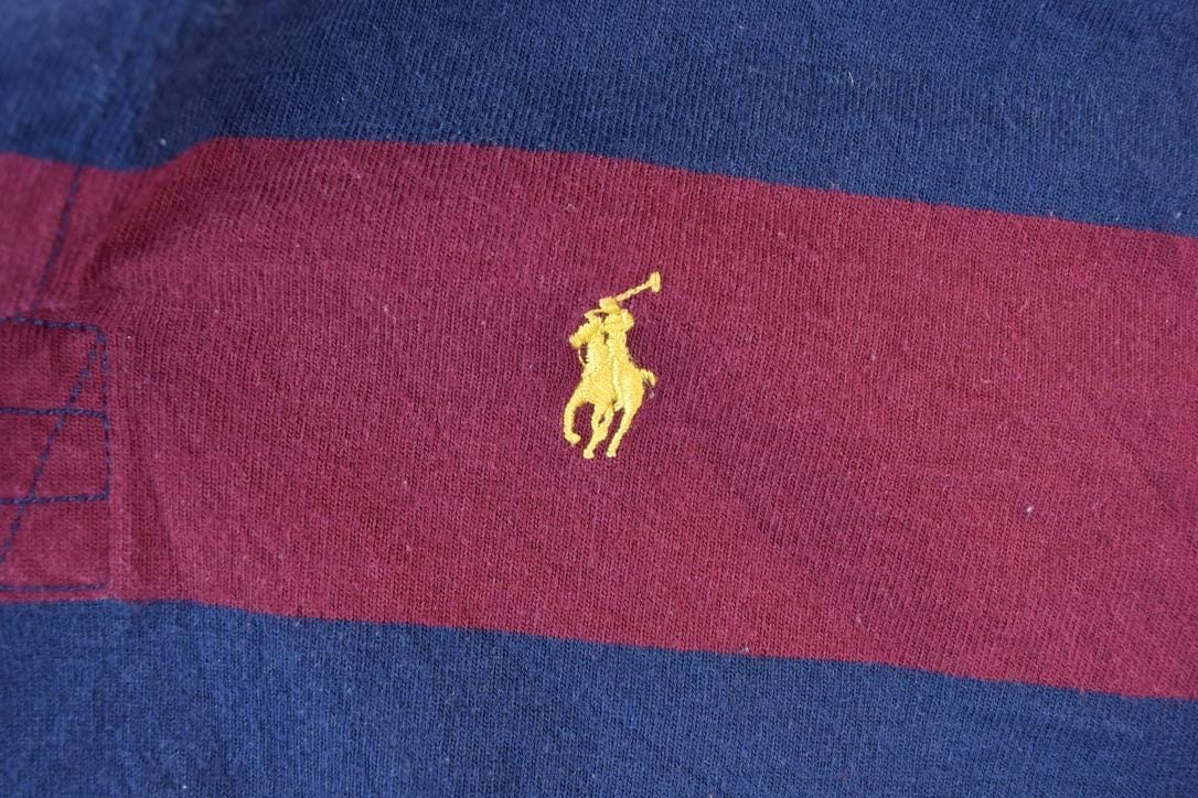 Vintage 1990s Polo By Ralph Lauren Hooded Rugby Button Up Shirt Men's Large from propervintagecanada