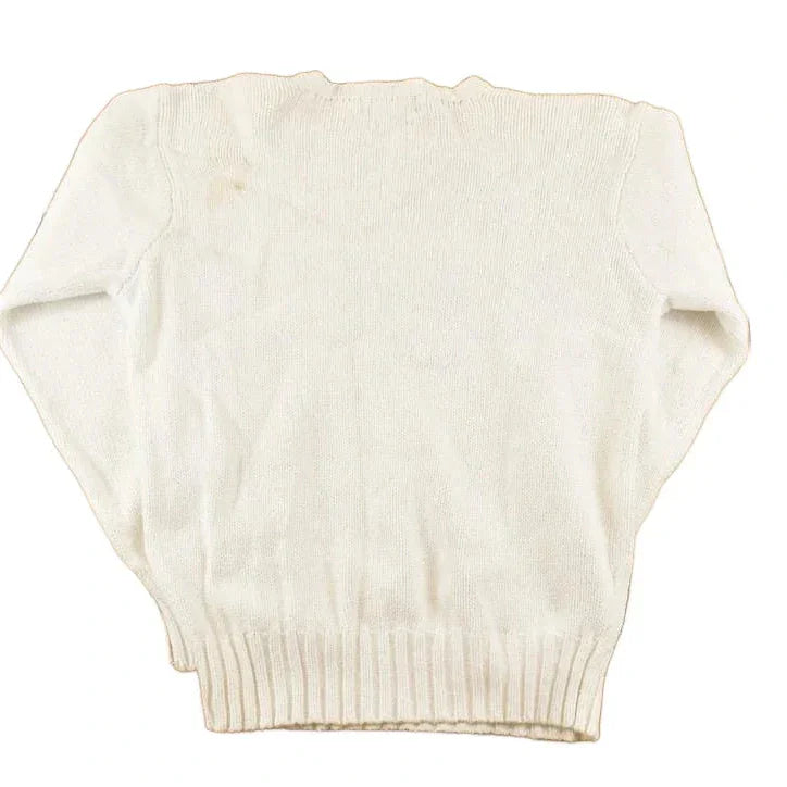 Vintage 1990s Polo By Ralph Lauren Loose Knit Crewneck Sweater Mens M / Abstract Pattern 3D Knitted Sweatshirt from propervintagecanada