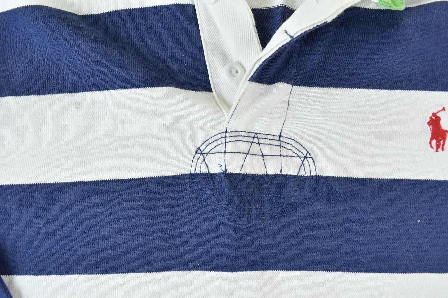 Vintage 1990s Polo By Ralph Lauren Quarter Button Up Long Sleeve Rugby Style Shirt from propervintagecanada