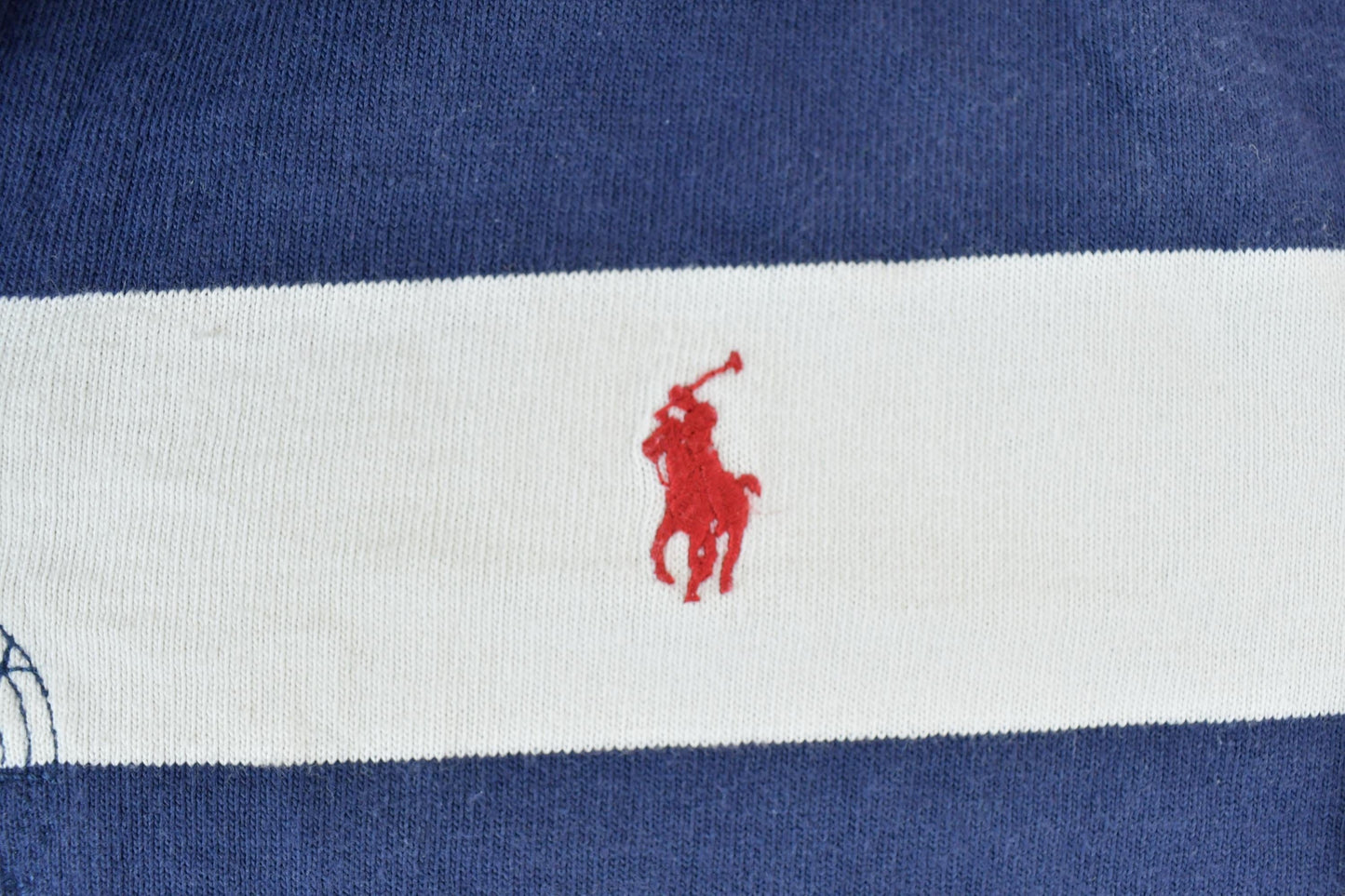 Vintage 1990s Polo By Ralph Lauren Quarter Button Up Long Sleeve Rugby Style Shirt from propervintagecanada