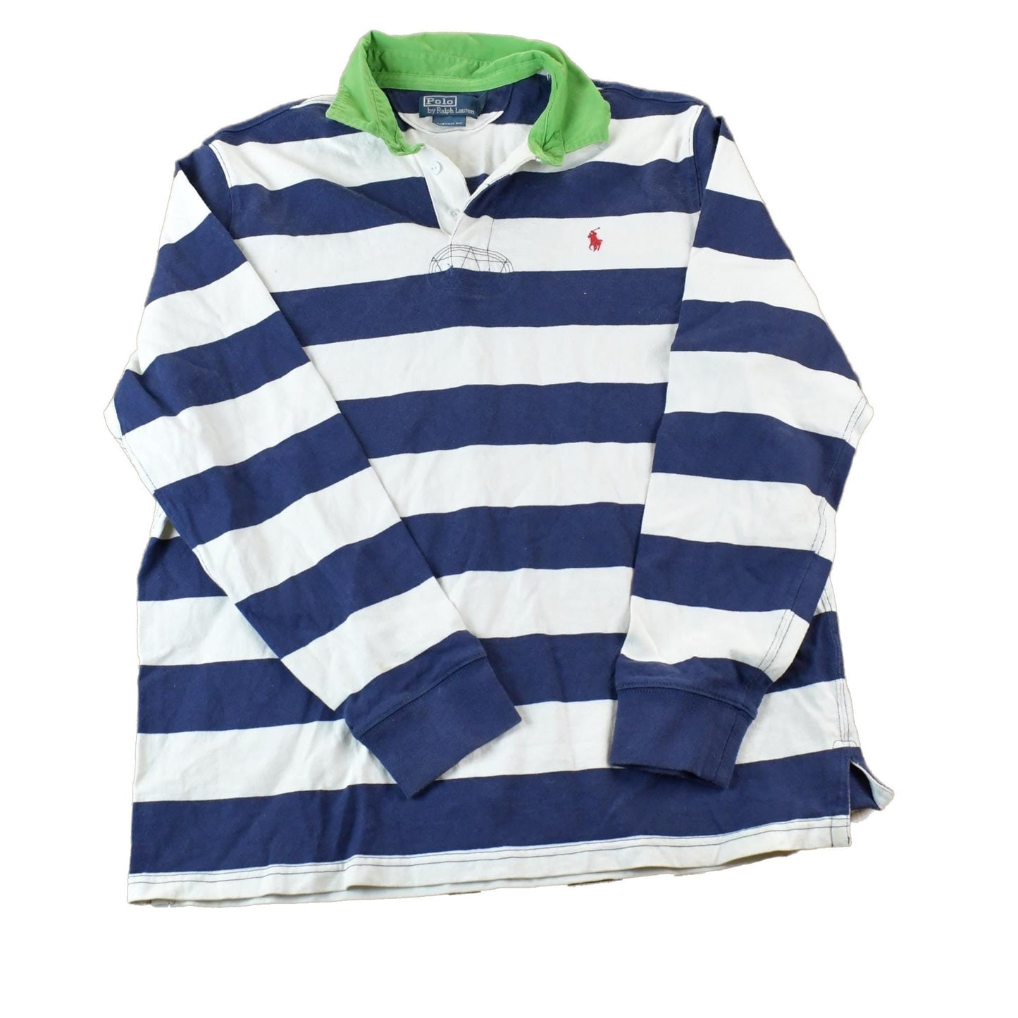 Vintage 1990s Polo By Ralph Lauren Quarter Button Up Long Sleeve Rugby Style Shirt from propervintagecanada
