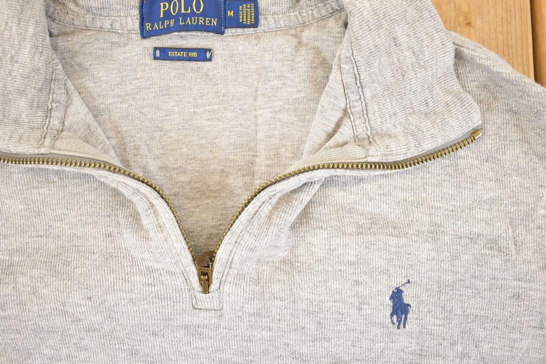 Vintage 1990s Polo By Ralph Lauren Quarter Zip Knit Sweater Men's M from propervintagecanada