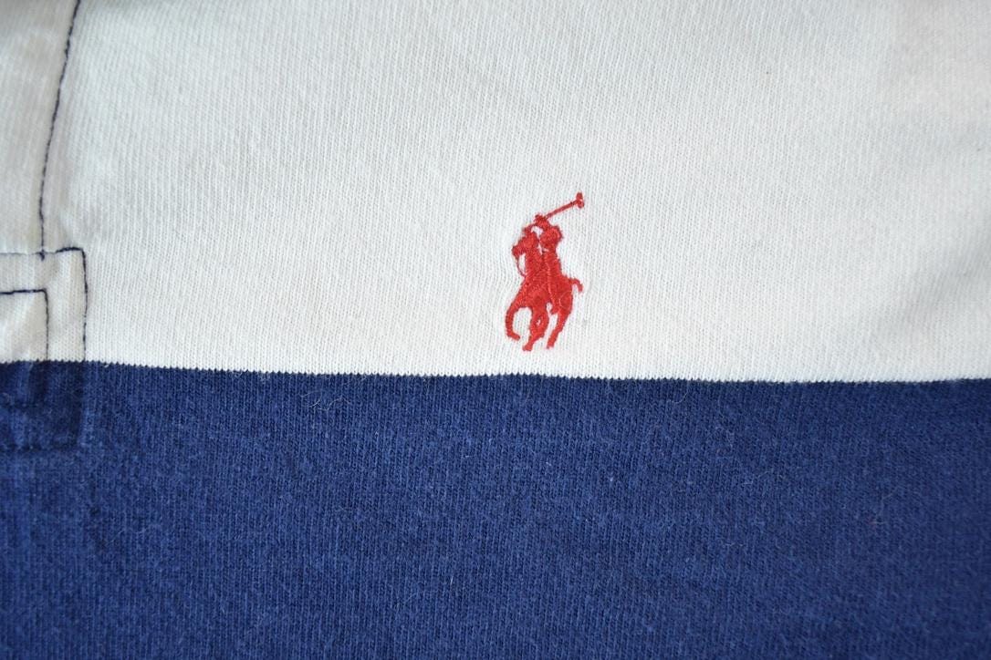 Vintage 1990s Polo By Ralph Lauren Rugby Striped Button Up Shirt Men's Large from propervintagecanada