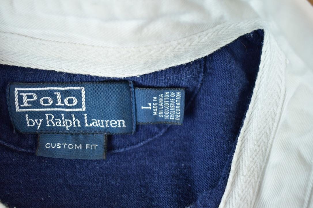 Vintage 1990s Polo By Ralph Lauren Rugby Striped Button Up Shirt Men's Large from propervintagecanada