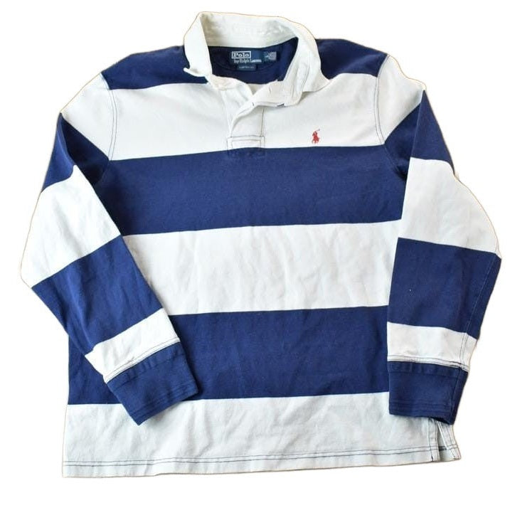 Vintage 1990s Polo By Ralph Lauren Rugby Striped Button Up Shirt Men's Large from propervintagecanada