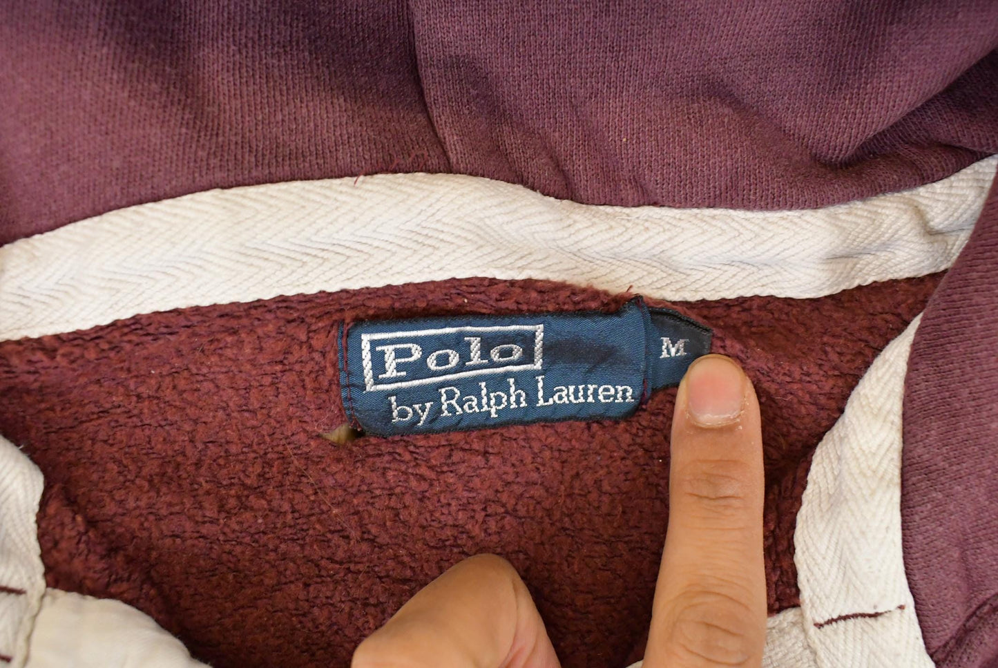 Vintage 1990s Polo By Ralph Lauren State Henley Hoodie Men's Medium from propervintagecanada