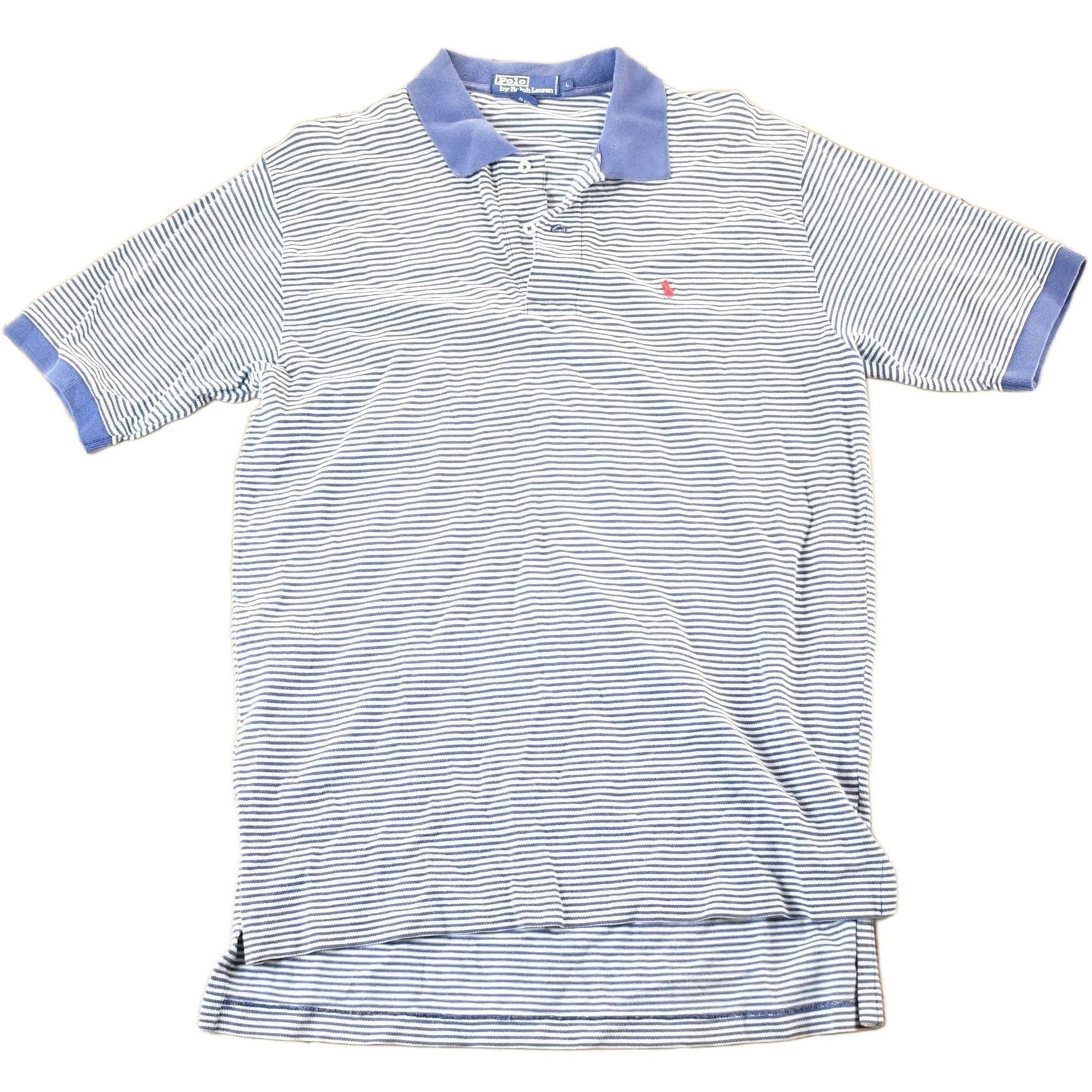 Vintage 1990s Polo By Ralph Lauren Striped Yacht Quarter Button Up Shirt Mens L from propervintagecanada