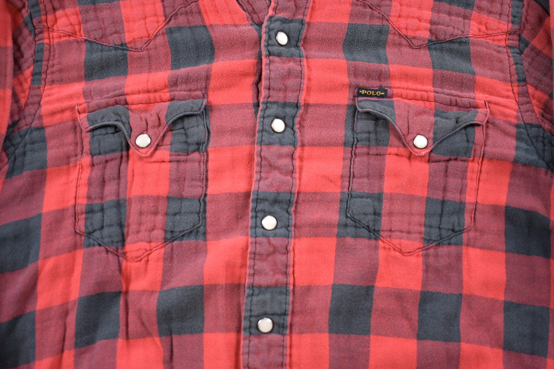 Vintage 1990s Polo Country Plaid Western Button Up Shirt Men's Large from propervintagecanada