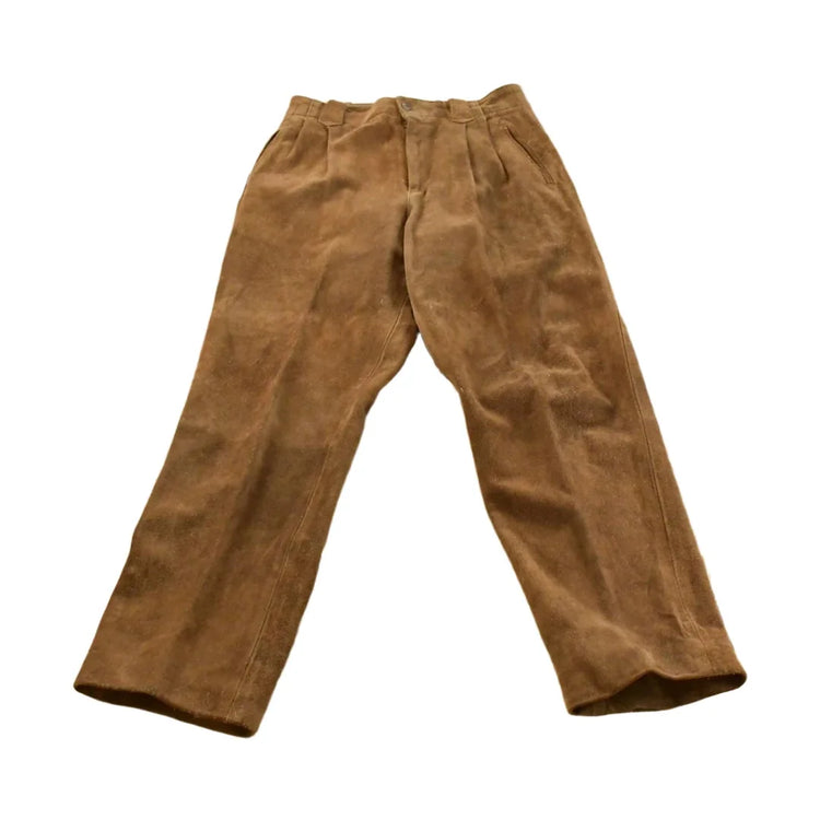 Vintage 1990s Polo Country Western Leather Suede Pants Women's 29 x 29 from propervintagecanada